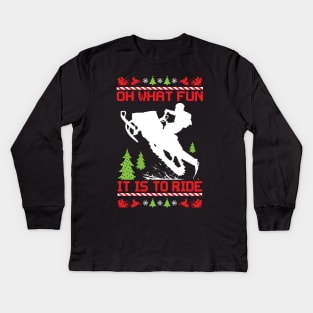 Fun Ride Snowmobiling Kids Long Sleeve T-Shirt